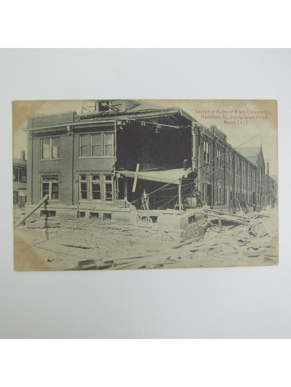 Postcard 1913 Ohio Flood Ruins Black Clawson Co. Photo Hamilton Ohio Litho Print